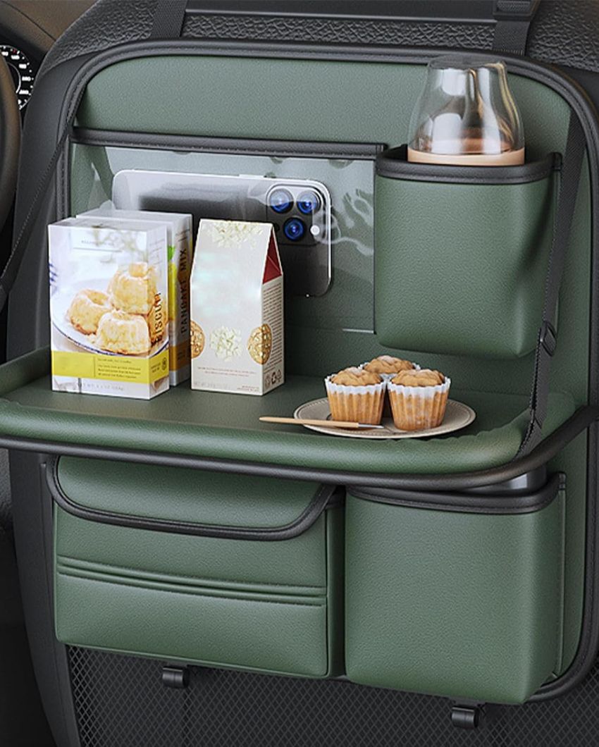 Space-Saving Car Back Seat Organizer With Tray | 8 x 14 x 16 inches