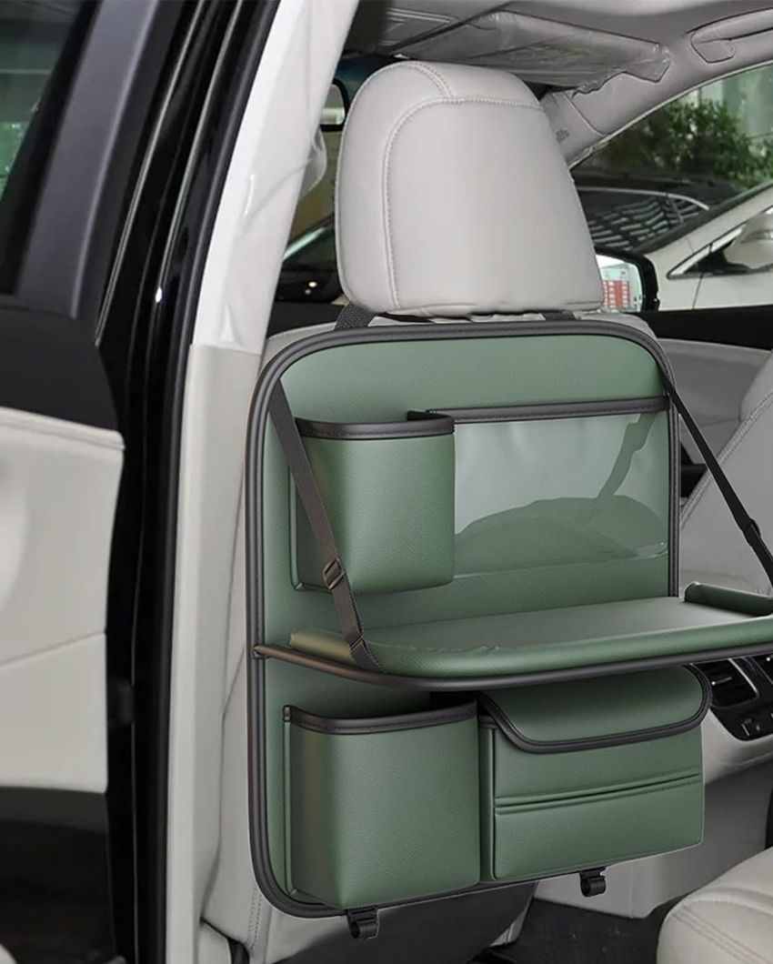 Space-Saving Car Back Seat Organizer With Tray | 8 x 14 x 16 inches