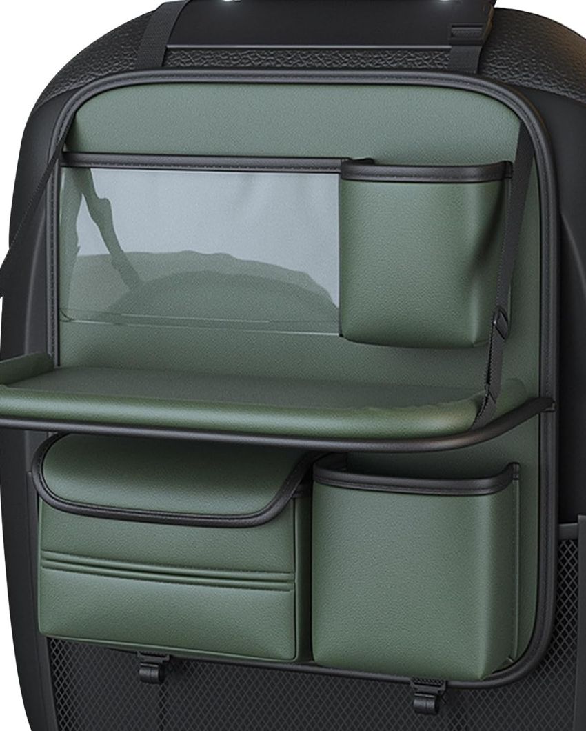 Space-Saving Car Back Seat Organizer With Tray | 8 x 14 x 16 inches