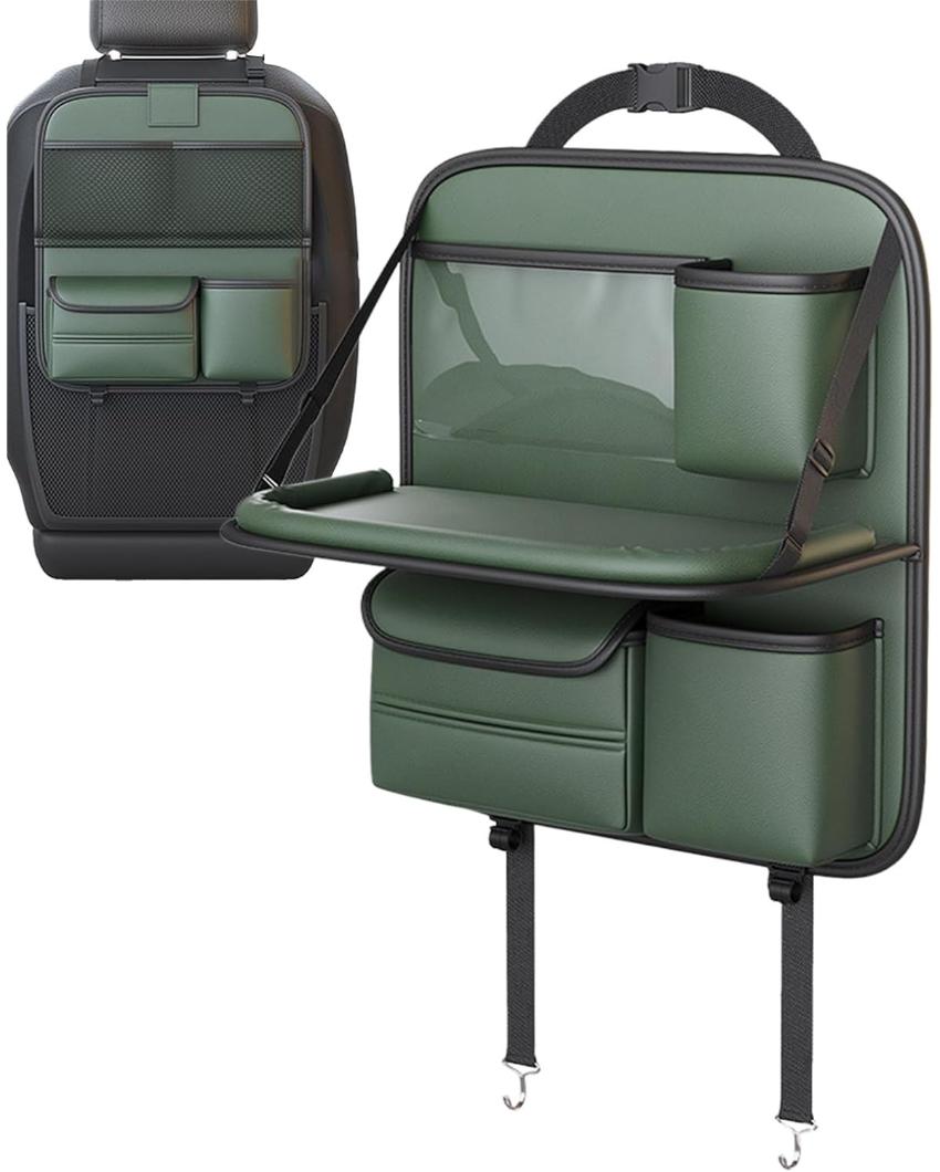 Space-Saving Car Back Seat Organizer With Tray | 8 x 14 x 16 inches