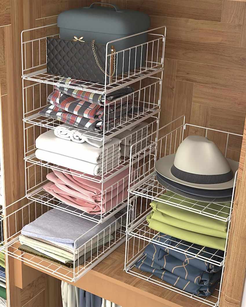 Space-Saving Stackable Wardrobe Rack | Set of 2 | 13 x 16 x 13 inches