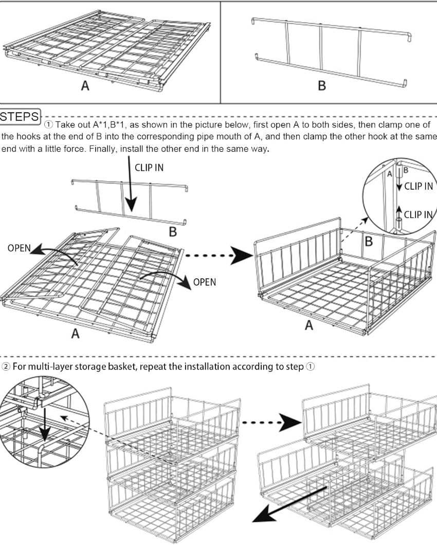 Space-Saving Stackable Wardrobe Rack | Set of 2 | 13 x 16 x 13 inches