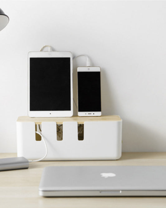 Modern Design White Plastic Desktop Cord Organizer