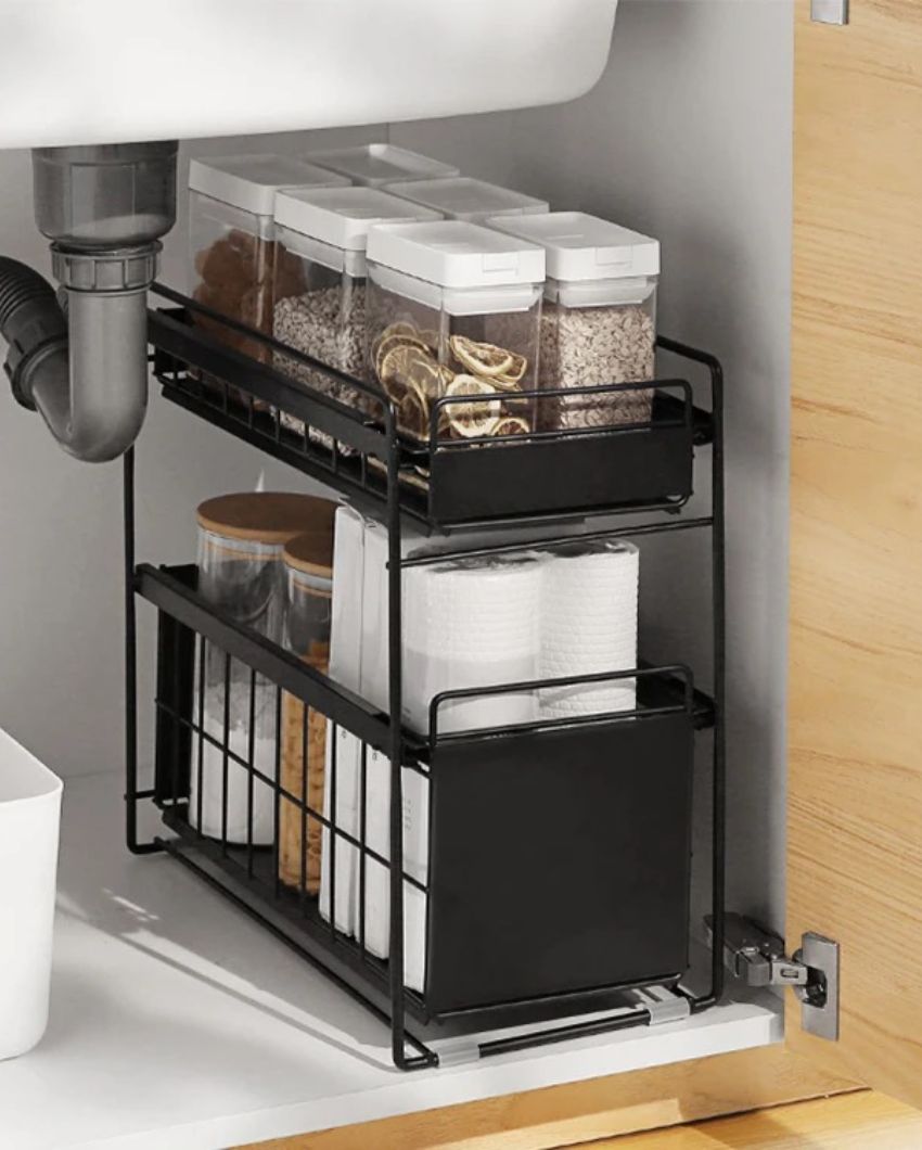 Modish Metal Pull Out Multi-Purpose Storage Drawer | 11 x 16 x 15 inches