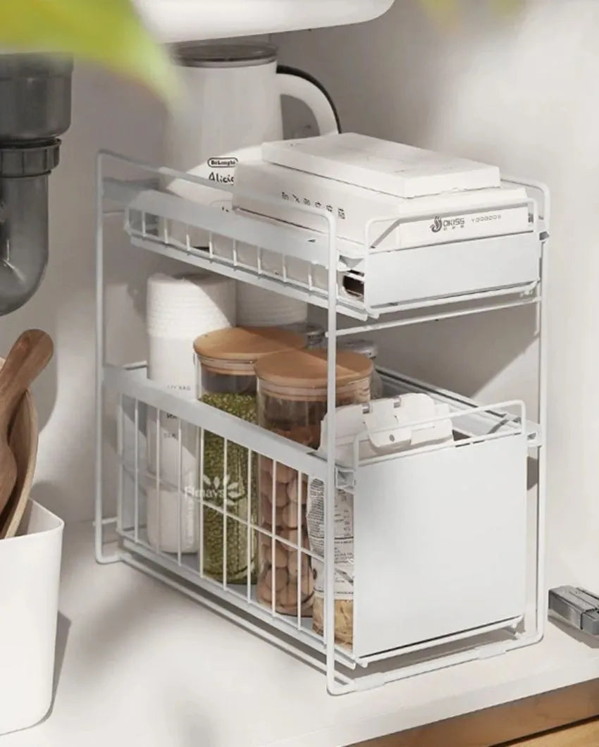 Modish Metal Pull Out Multi-Purpose Storage Drawer | 11 x 16 x 15 inches