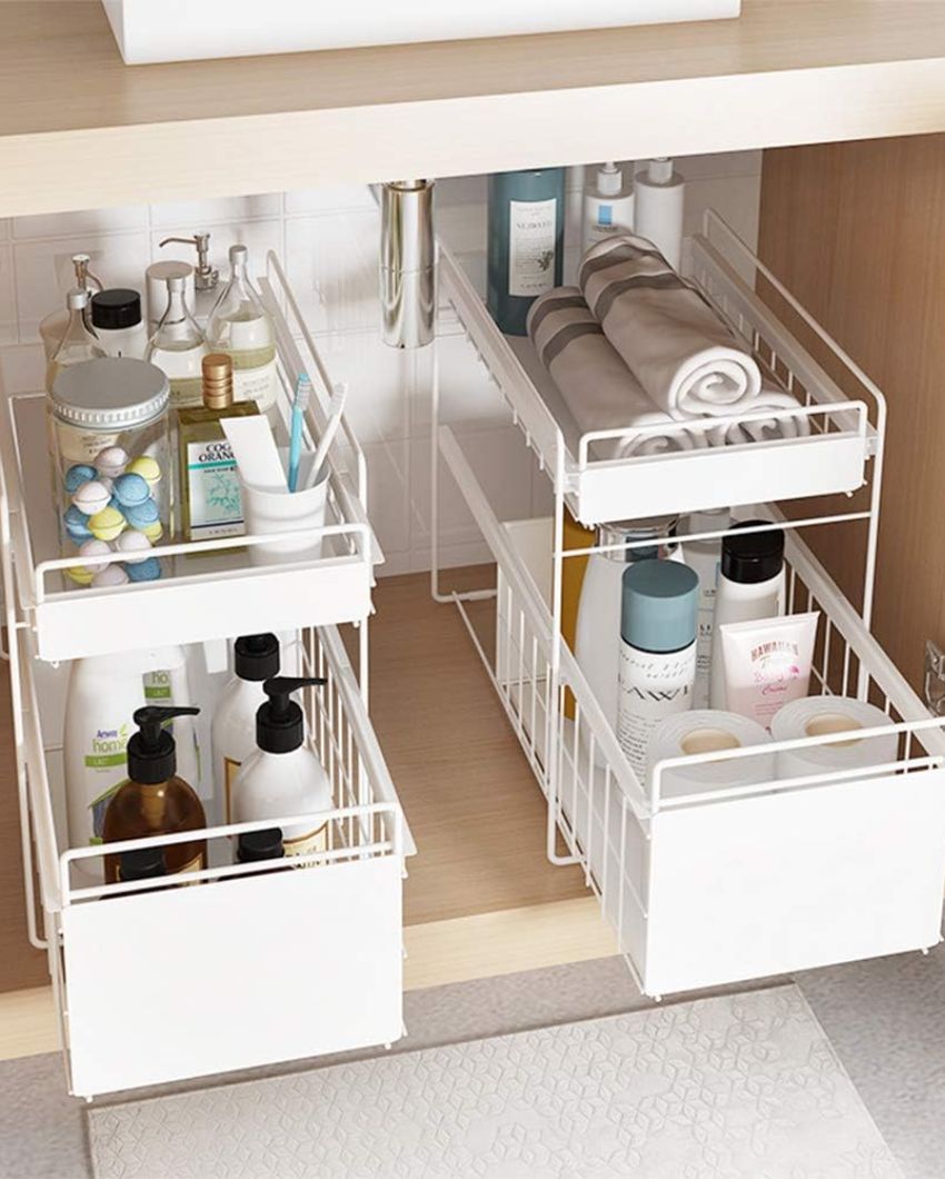 Modish Metal Pull Out Multi-Purpose Storage Drawer | 11 x 16 x 15 inches