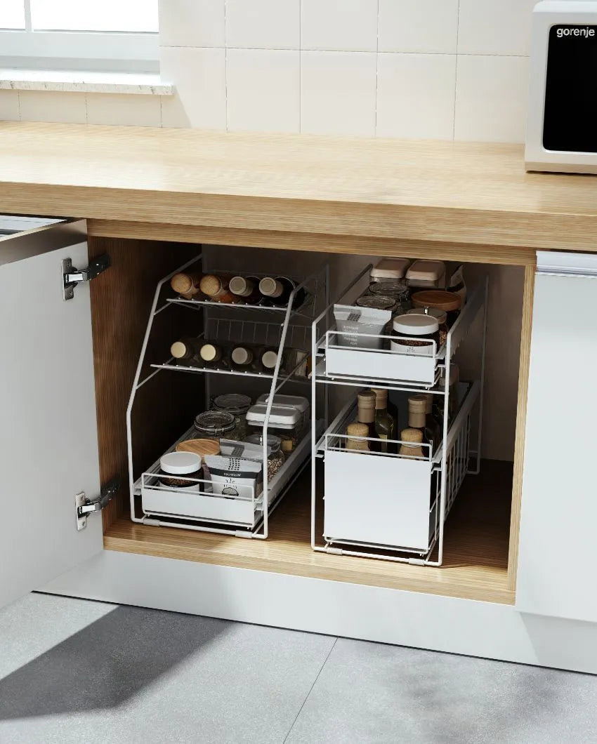 Modish Metal Pull Out Multi-Purpose Storage Drawer | 11 x 16 x 15 inches