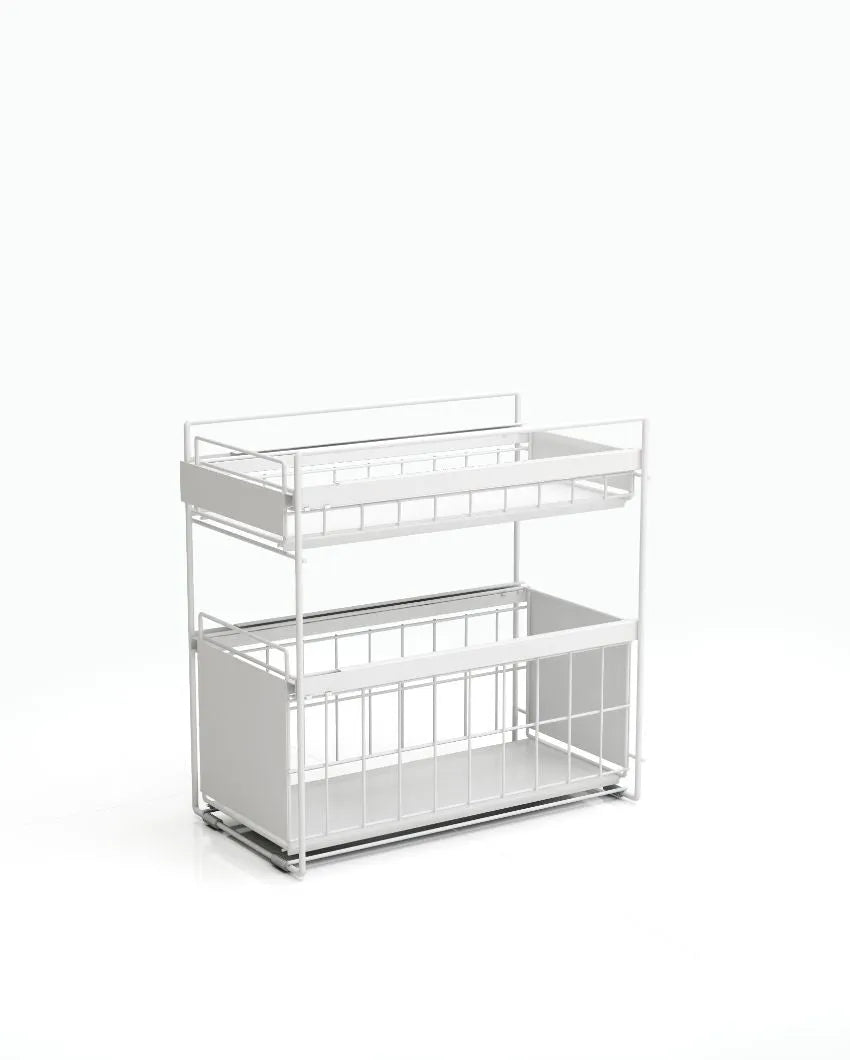 Modish Metal Pull Out Multi-Purpose Storage Drawer | 11 x 16 x 15 inches