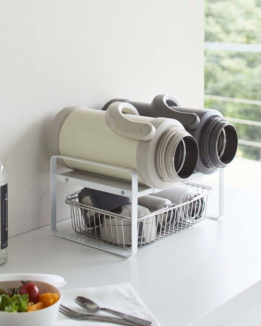 Adjustable 2-Tier Expandable Kitchen Storage Rack | 18 x 8 x 7 inches