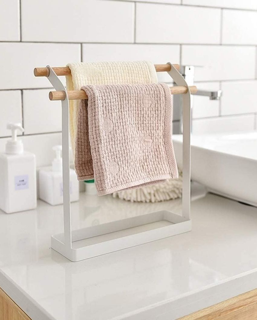 Quick Double Rod Carbon Steel Towel Holder | 11 x 3 x 12 inches