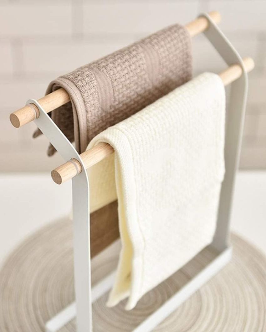Quick Double Rod Carbon Steel Towel Holder | 11 x 3 x 12 inches