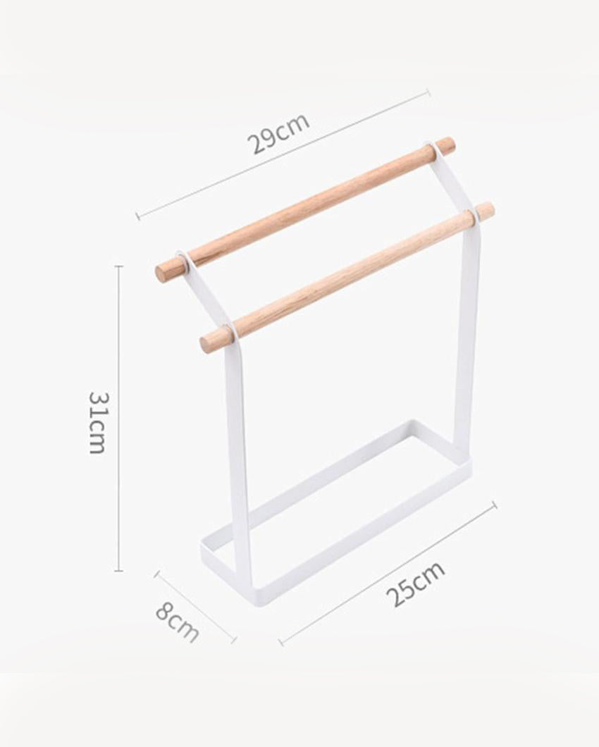 Quick Double Rod Carbon Steel Towel Holder | 11 x 3 x 12 inches