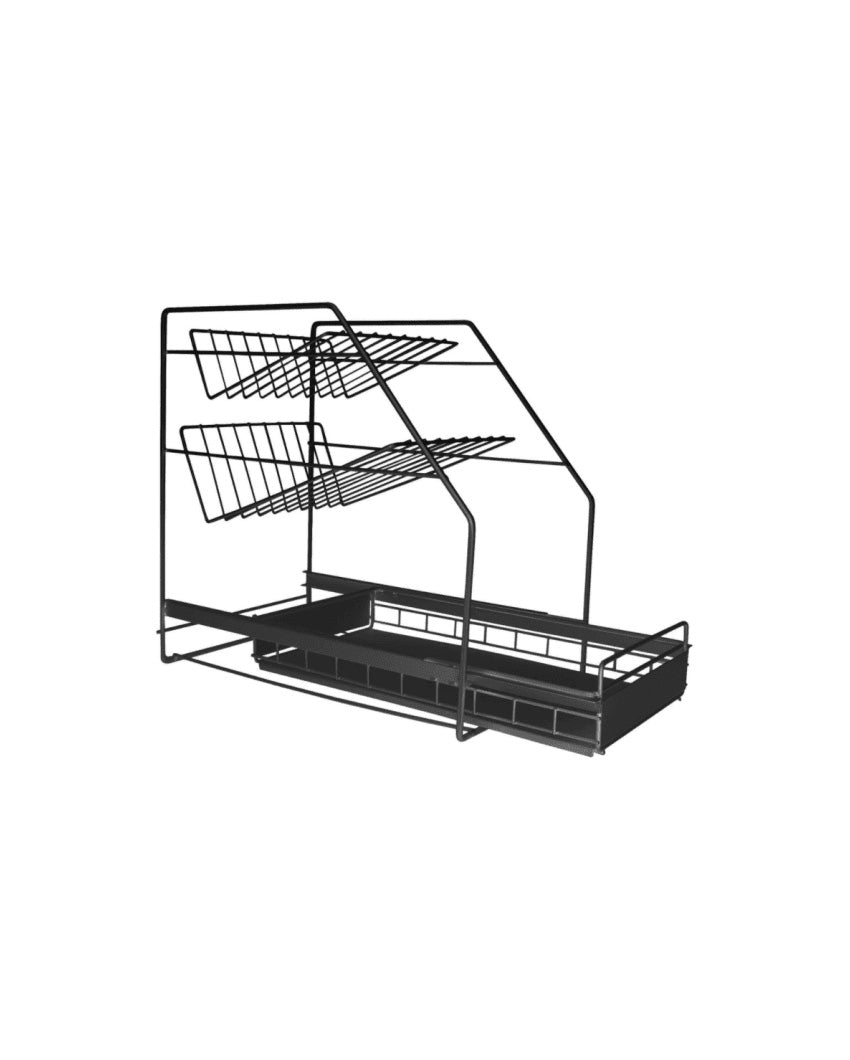 Futuristic Under Sink Metal Organizer Black