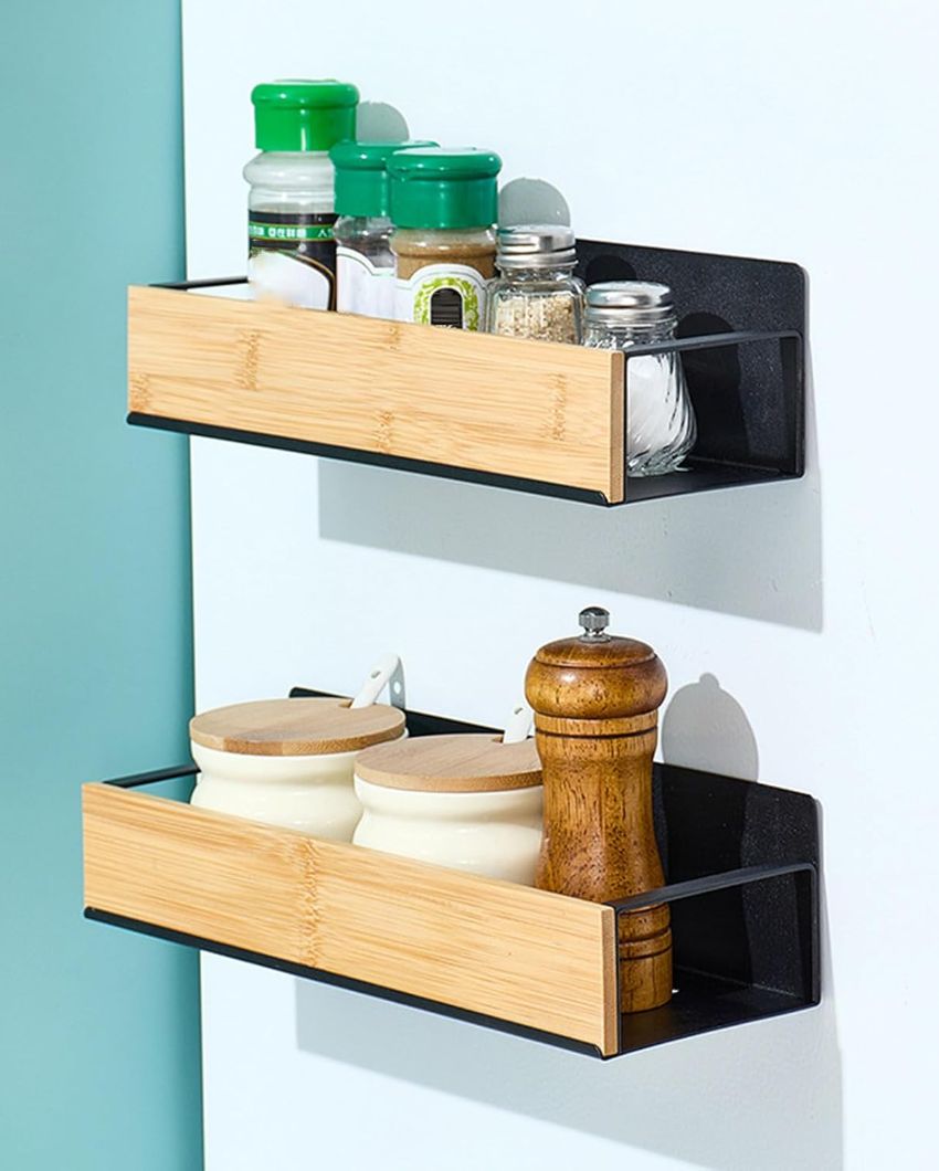 Eco-Friendly Bamboo Magnetic Rack | Set of 2