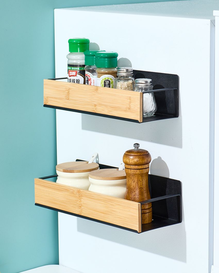 Eco-Friendly Bamboo Magnetic Rack | Set of 2