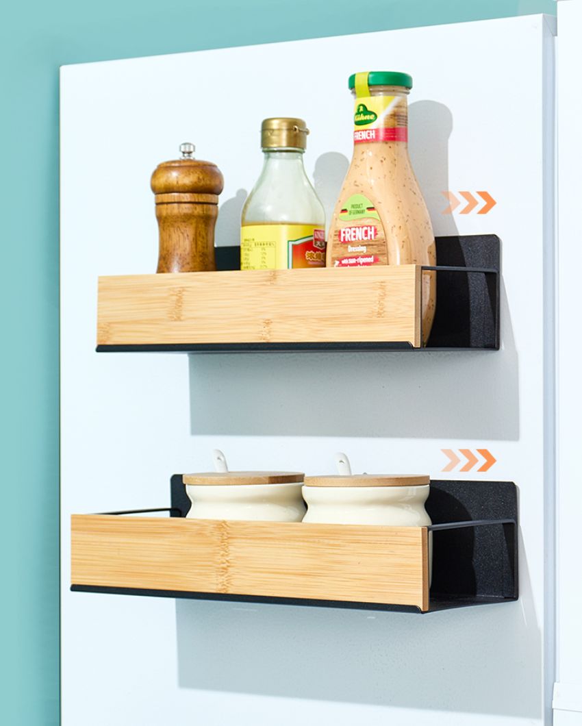 Eco-Friendly Bamboo Magnetic Rack | Set of 2