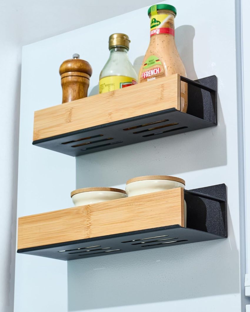 Eco-Friendly Bamboo Magnetic Rack | Set of 2