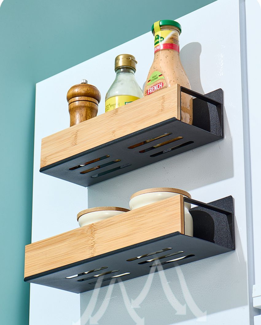 Eco-Friendly Bamboo Magnetic Rack | Set of 2