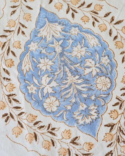 Lily Block Print Cotton Table Runner | 72x14 inch