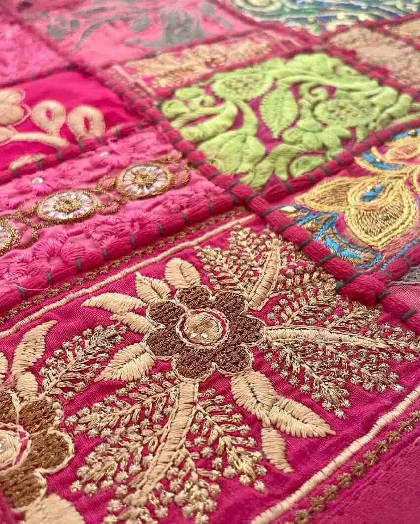 Pink Patchwork Cotton Table Mats | Set Of 2 | 18 x 12 inches