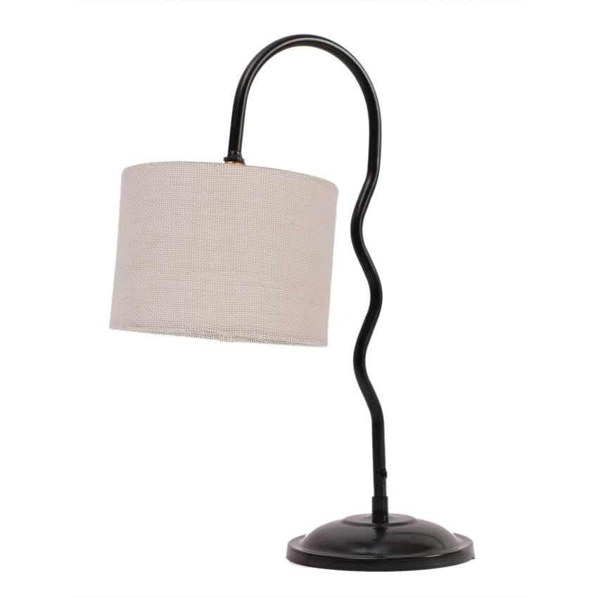 Luminous Bright White Metal Table Lamp with Shade Without Bulb | 13 x 7 x 19 inches