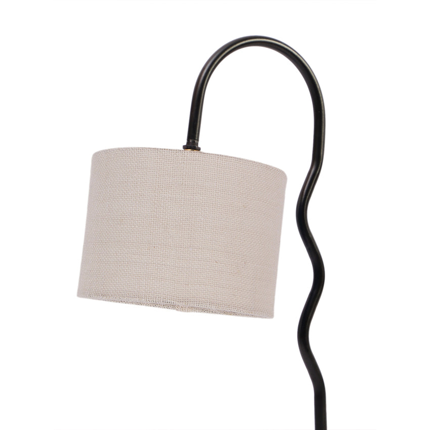 Luminous Bright White Metal Table Lamp with Shade Without Bulb | 13 x 7 x 19 inches