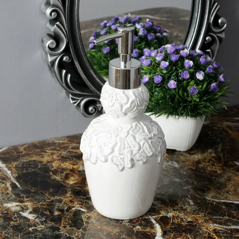 Vintage Butterfly Liquid Soap Dispenser | 250ml | Multiple Colors White