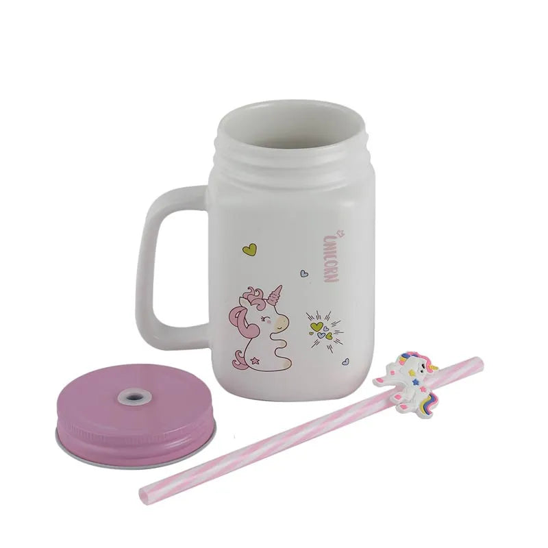 Little Hearts Unicorn Ceramic Mason Jar | 400ml Default Title