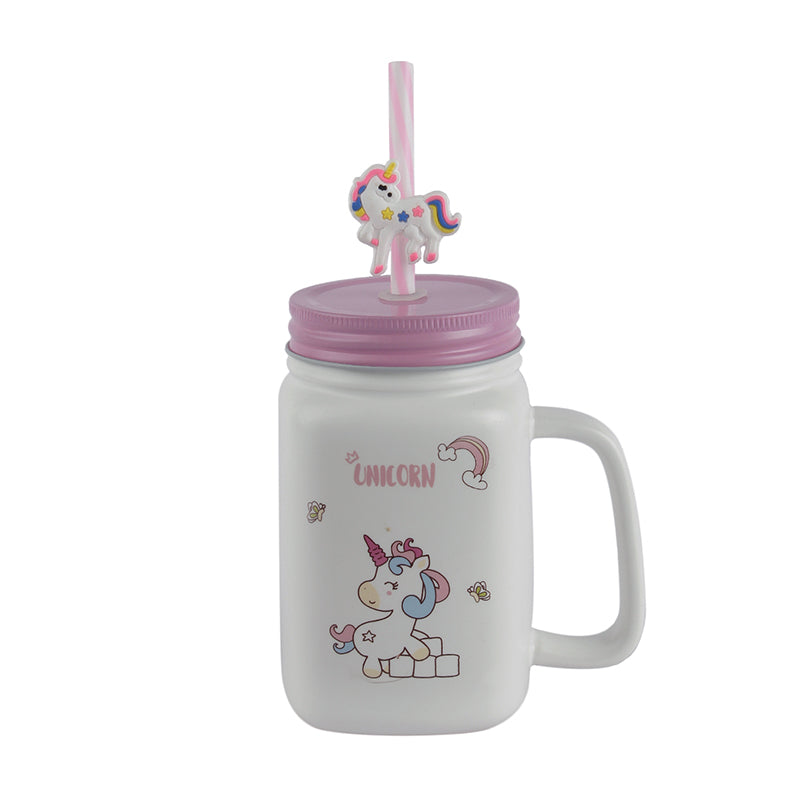Rainbow Unicorn Ceramic Mason Jar | 400ml Default Title