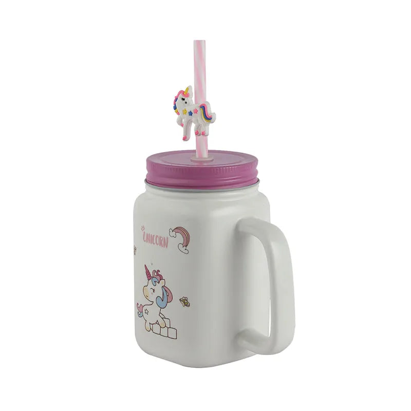 Rainbow Unicorn Ceramic Mason Jar | 400ml Default Title
