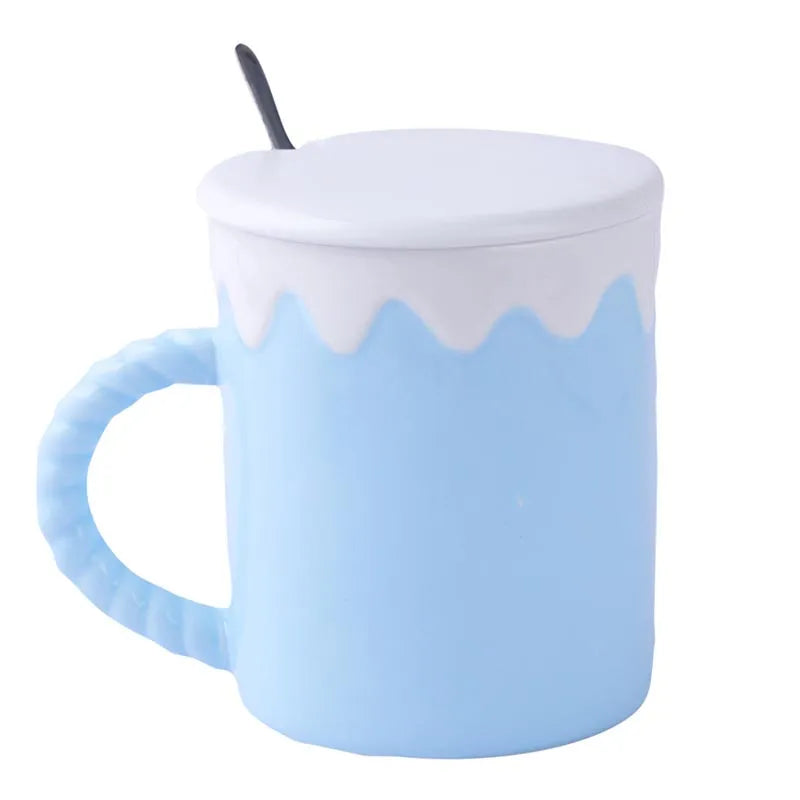 The Cute Cow Blue Strawberries Mug | 340ml Default Title