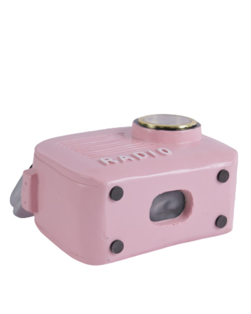 Whimsical Vintage Radio Decor Showpiece | Multiple Colors Pink