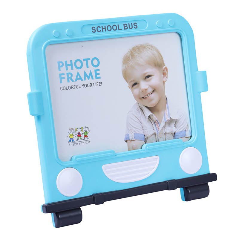 Blue Square School Bus Photo Frame Default Title