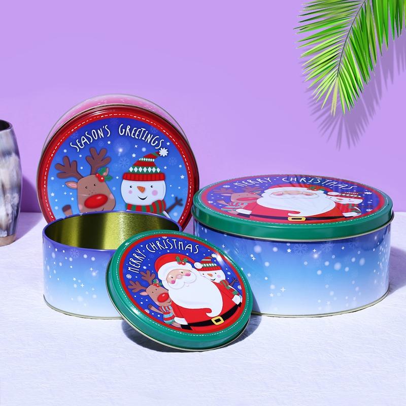 Seasons Greetings Round Storage Box | Set Of 3 Default Title