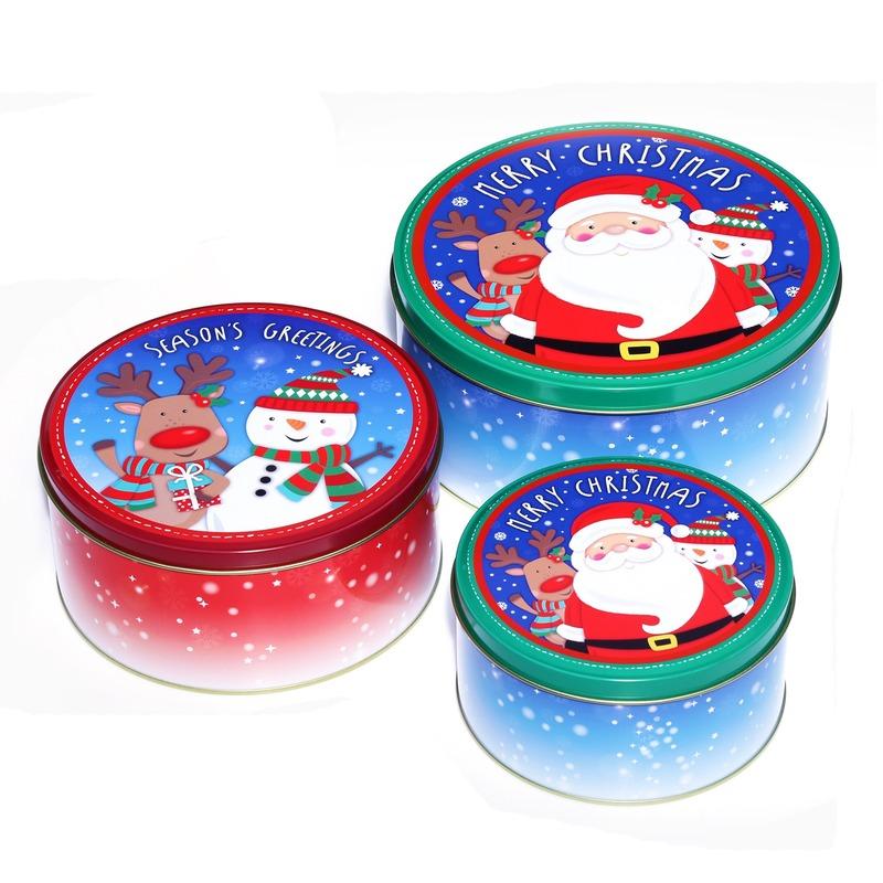 Seasons Greetings Round Storage Box | Set Of 3 Default Title