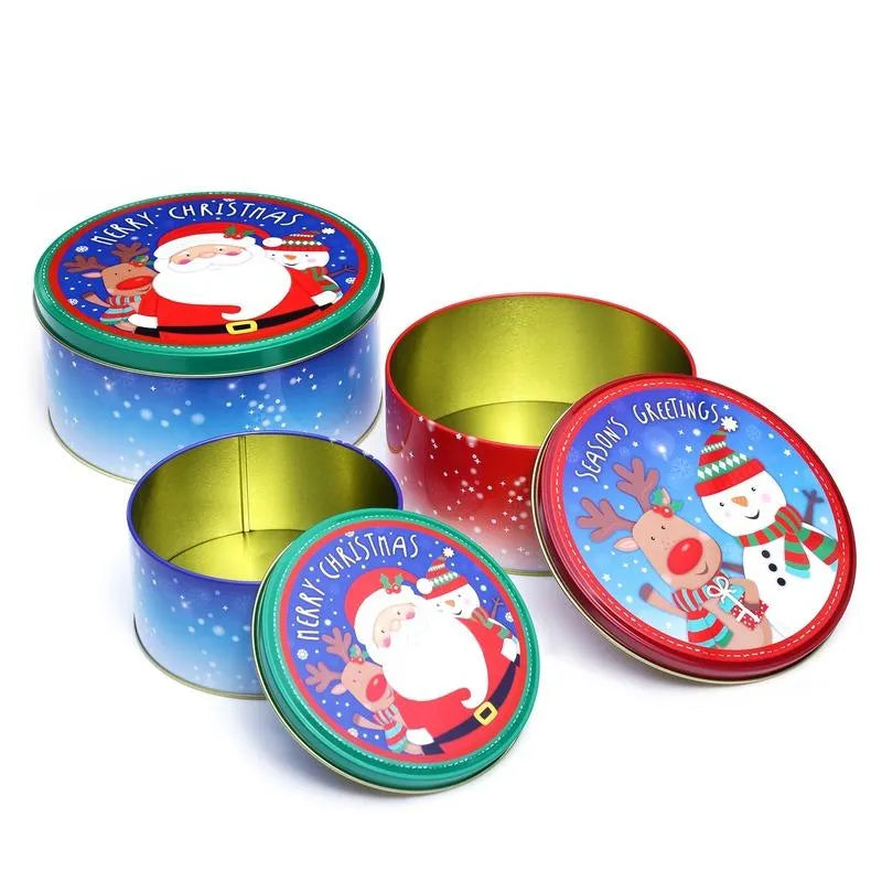 Seasons Greetings Round Storage Box | Set Of 3 Default Title