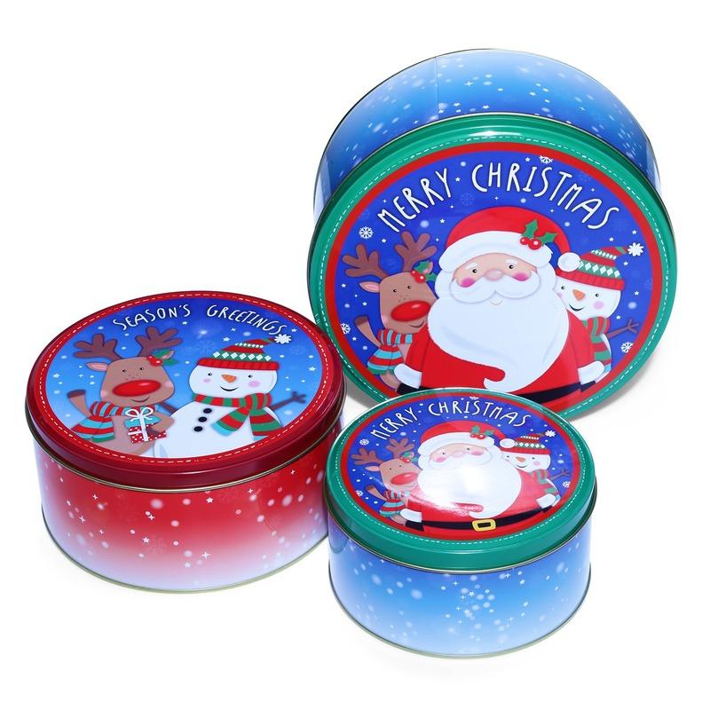 Seasons Greetings Round Storage Box | Set Of 3 Default Title