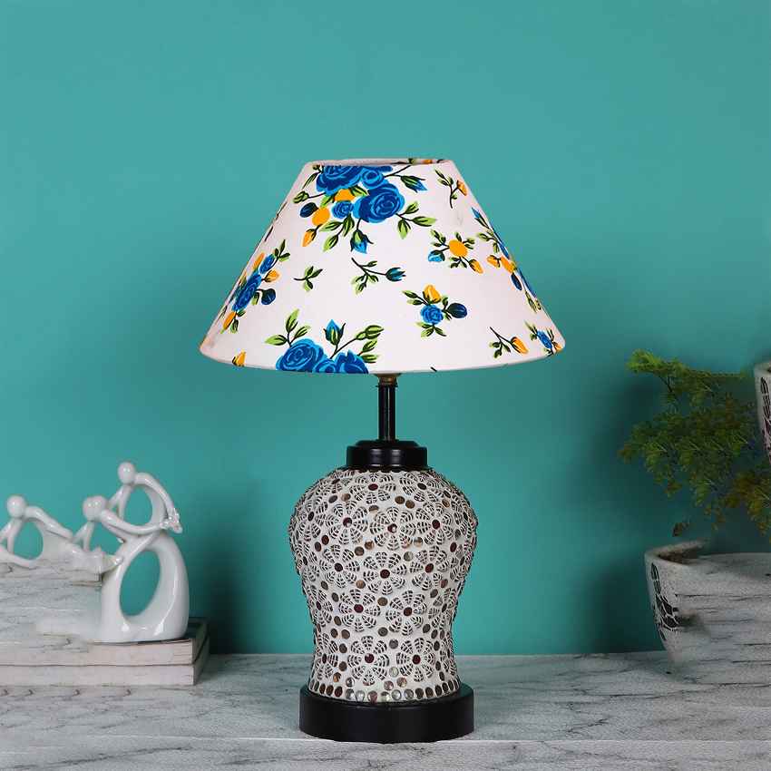 Sunny and Radiant Bright Orange Wood Table Lamp with Shade Without Bulb | 10 x 15 inches