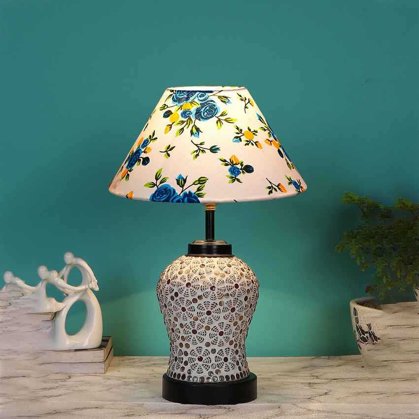 Sunny and Radiant Bright Orange Wood Table Lamp with Shade Without Bulb | 10 x 15 inches