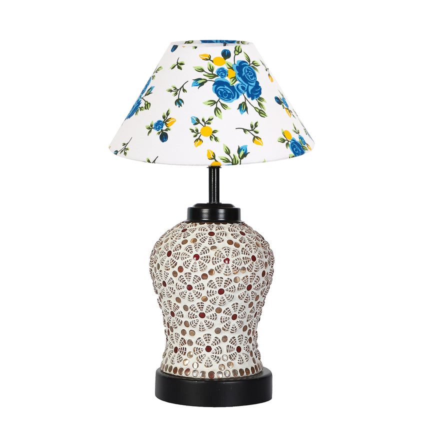 Sunny and Radiant Bright Orange Wood Table Lamp with Shade Without Bulb | 10 x 15 inches