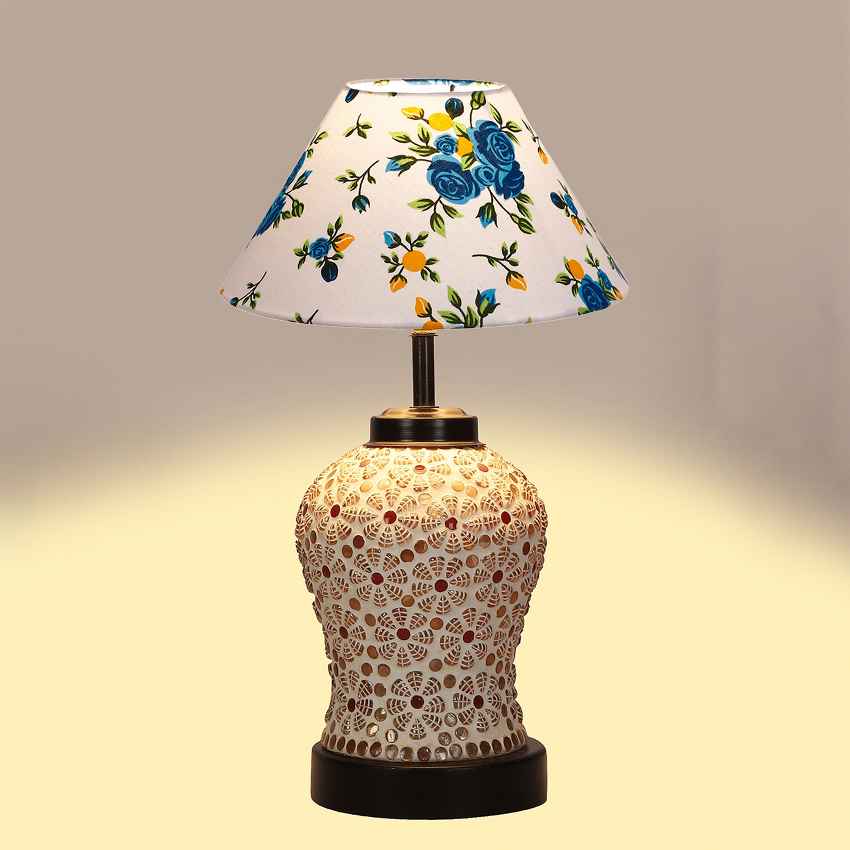 Sunny and Radiant Bright Orange Wood Table Lamp with Shade Without Bulb | 10 x 15 inches