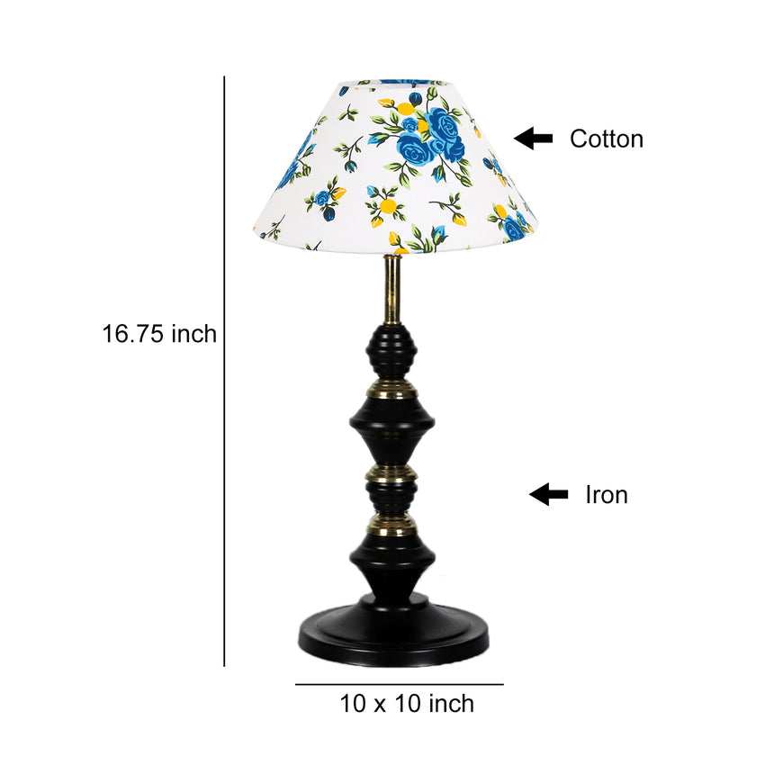 Playful Radiant Multicolor Wood & Glass Table Lamp with Shade Without Bulb | 10 x 17 inches