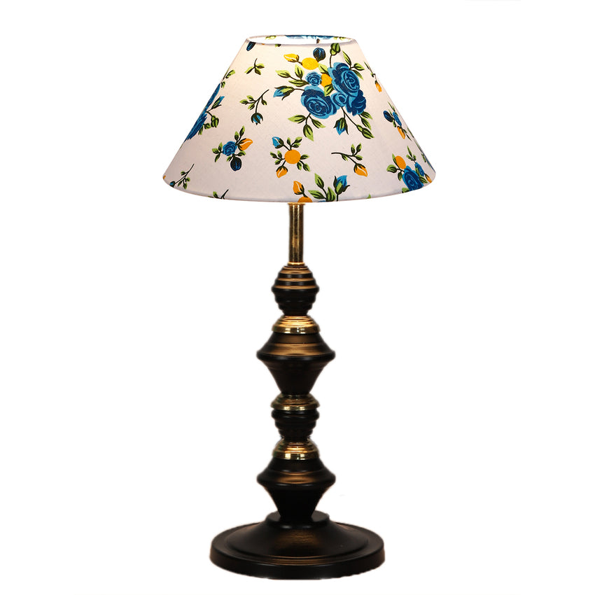 Playful Radiant Multicolor Wood & Glass Table Lamp with Shade Without Bulb | 10 x 17 inches