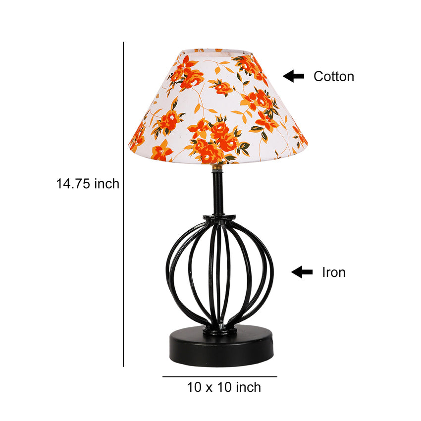 Bold Accent Multicolor Metal & Wood Table Lamp with Shade Without Bulb | 10 x 15 inches