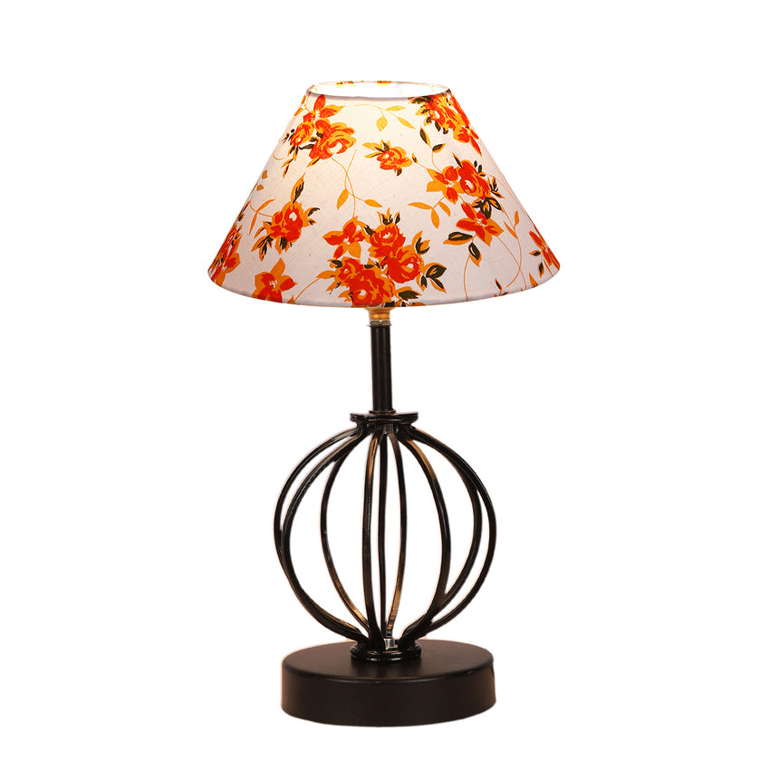 Bold Accent Multicolor Metal & Wood Table Lamp with Shade Without Bulb | 10 x 15 inches