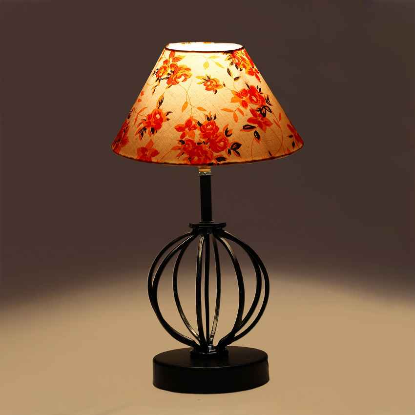 Bold Accent Multicolor Metal & Wood Table Lamp with Shade Without Bulb | 10 x 15 inches
