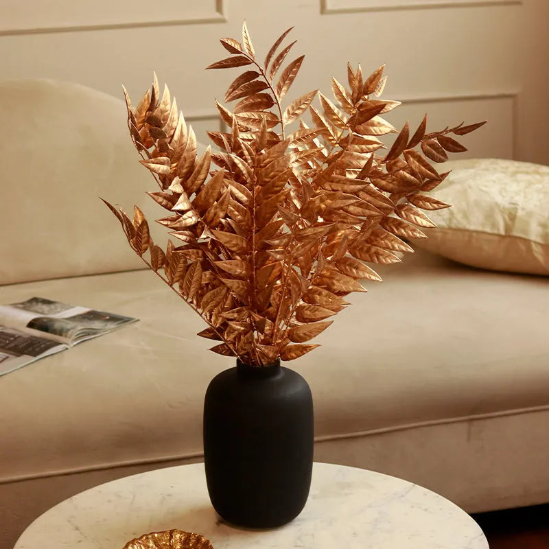 Artificial Golden Leaves Stems | Set of 3 Default Title