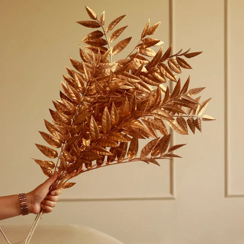 Artificial Golden Leaves Stems | Set of 3 Default Title