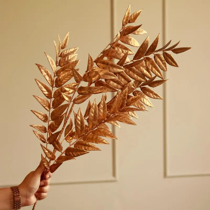 Artificial Golden Leaves Stems | Set of 3 Default Title