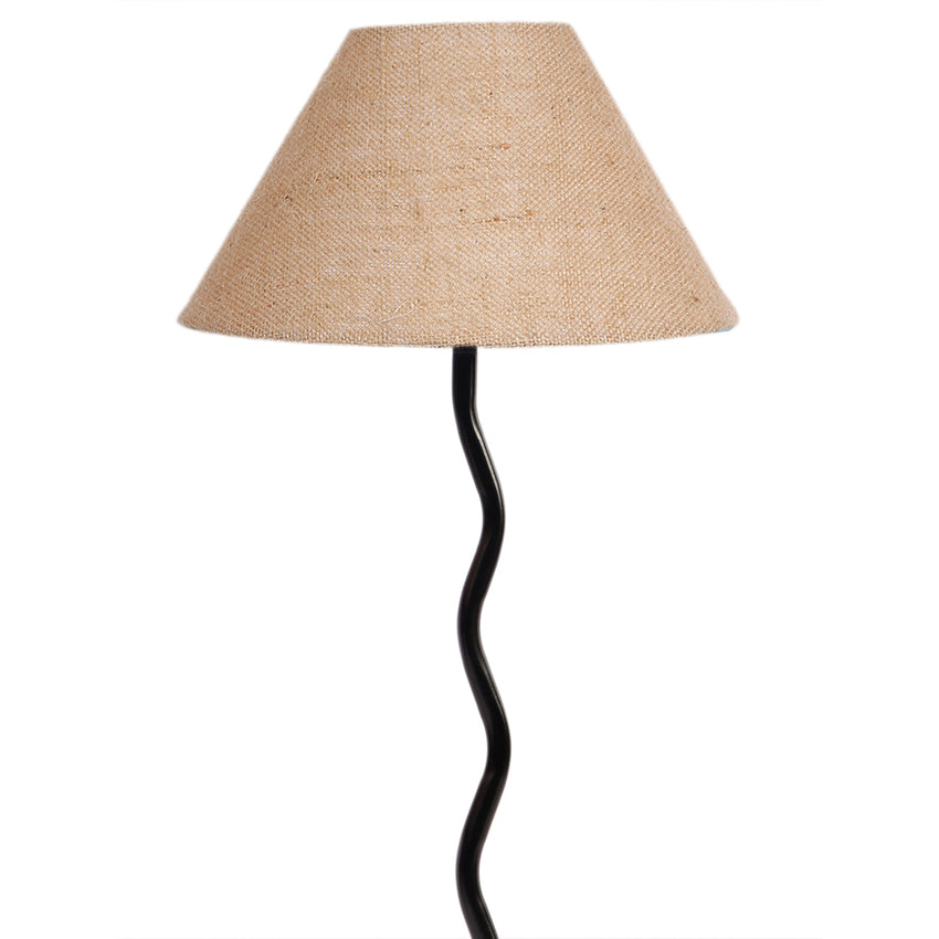 Charming Beige Metal Table Lamp with Shade Without Bulb | 10 x 23 inches